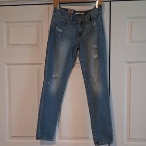 Levi's Light Blue Distressed Skinny Jeans